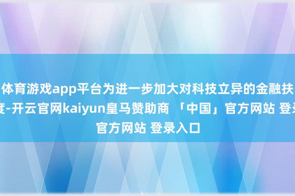 体育游戏app平台为进一步加大对科技立异的金融扶直力度-开云官网kaiyun皇马赞助商 「中国」官方网站 登录入口