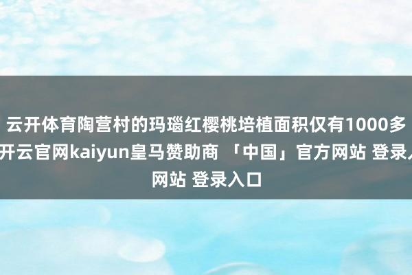 云开体育陶营村的玛瑙红樱桃培植面积仅有1000多亩-开云官网kaiyun皇马赞助商 「中国」官方网站 登录入口